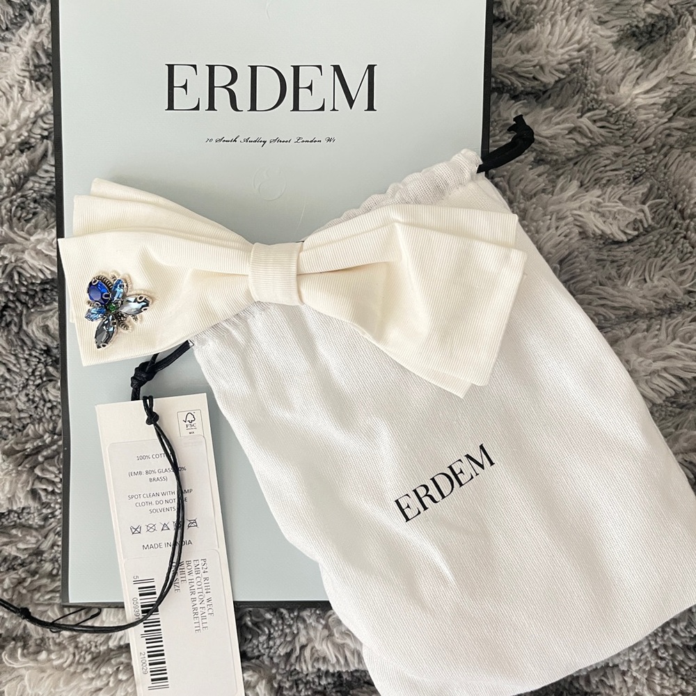 Erdem White Crystal-Cut Barrette